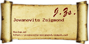 Jovanovits Zsigmond névjegykártya