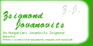 zsigmond jovanovits business card